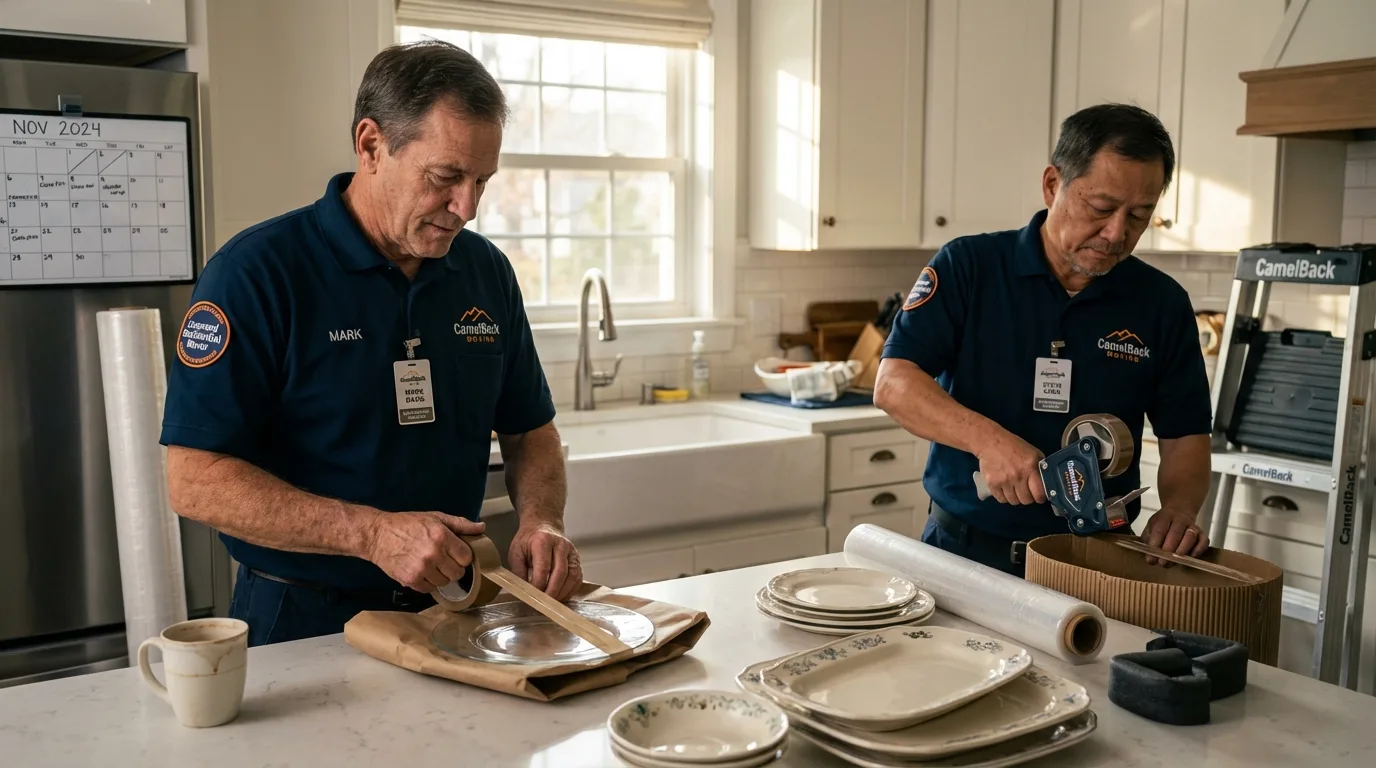 Professional crew packing kitchen dishware in Berryville, VA
